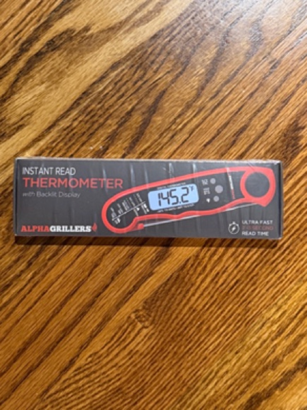 Alpha Grillers Instant Read Thermometer - Black & Red